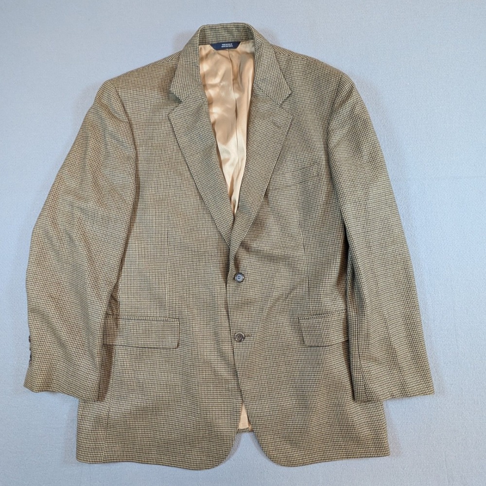 Brooks Brothers Mens Blazer Sport Coat 100% Wool Made In USA Houndstooth